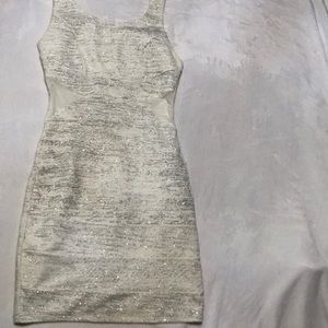 Dress: white with sparkles